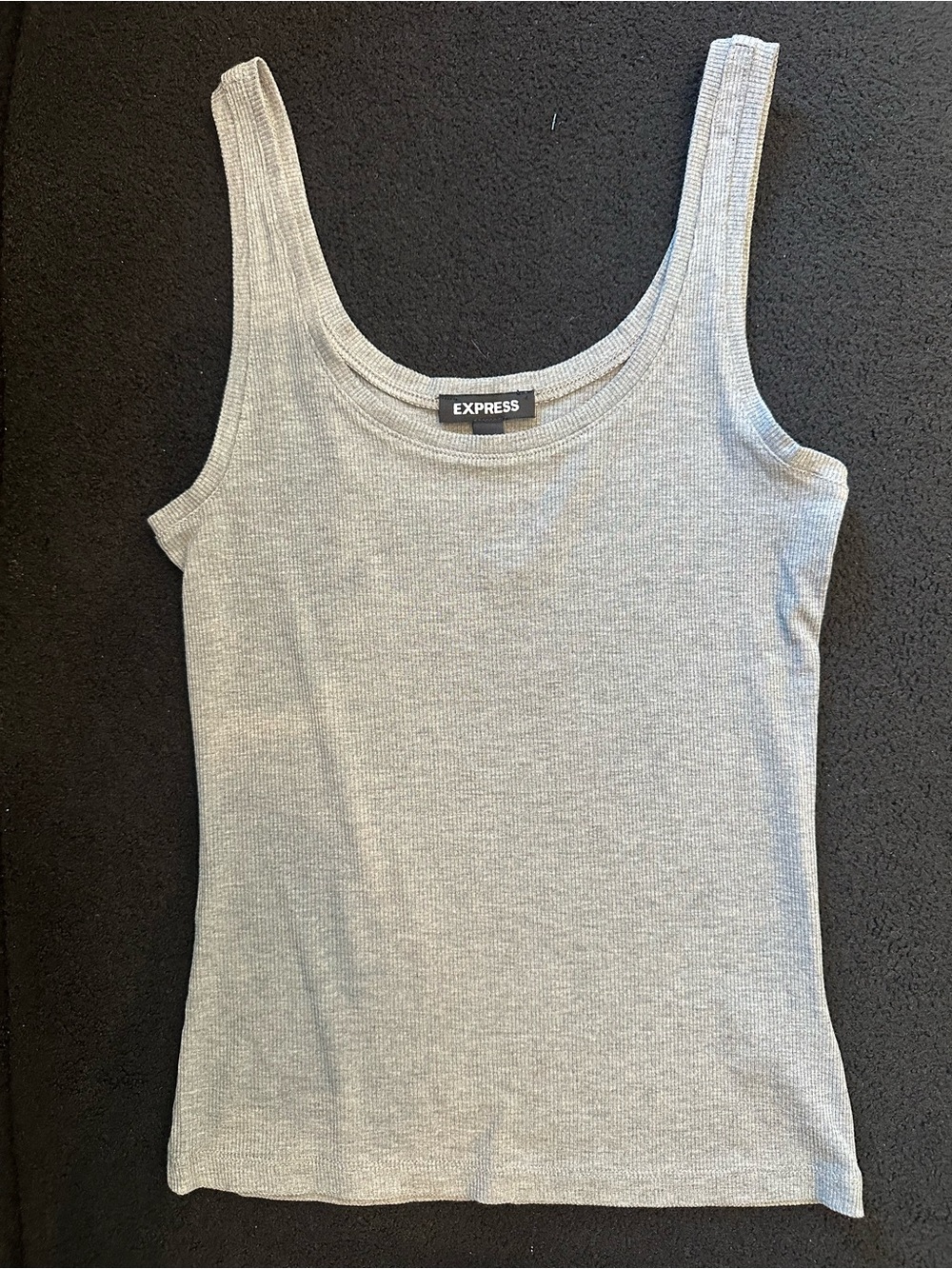 Express Fitted Ribbed Scoop Neck Sleeveless Tank